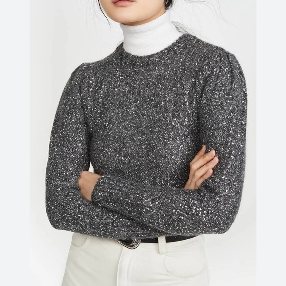 FRAME Sequin Sweater Smoke Heather - Picture 3 of 10